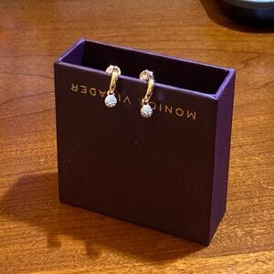 Monica Vinader 18k rose gold vermeil and diamond earrings